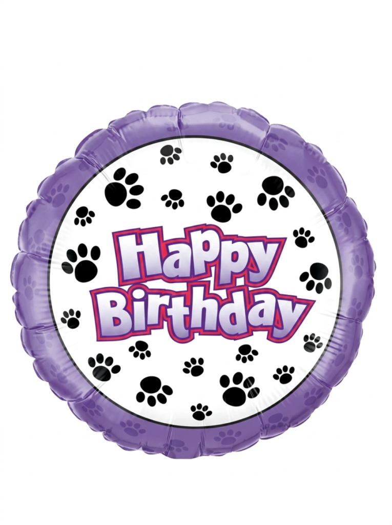 מיילר 18" – HAPPY BIRTHDAY עקבות רגליים סגול