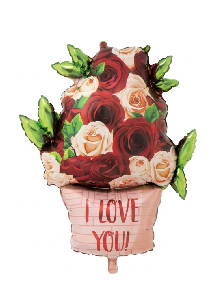 מיילר 39"- זר פרחים I LOVE YOU