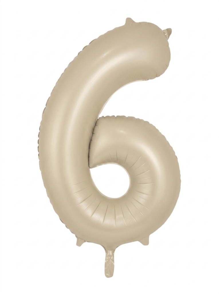 בלון ספרה 34" – מספר 6 קרם שמנת מט