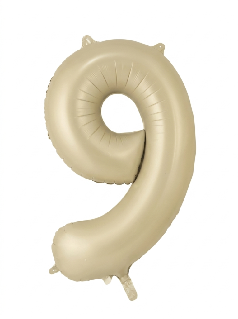 בלון ספרה 34" – מספר 9 קרם שמנת מט