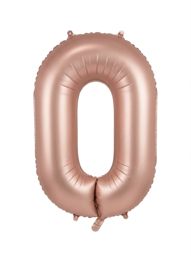 בלון ספרה 34" – מספר 0 רוזגולד מט