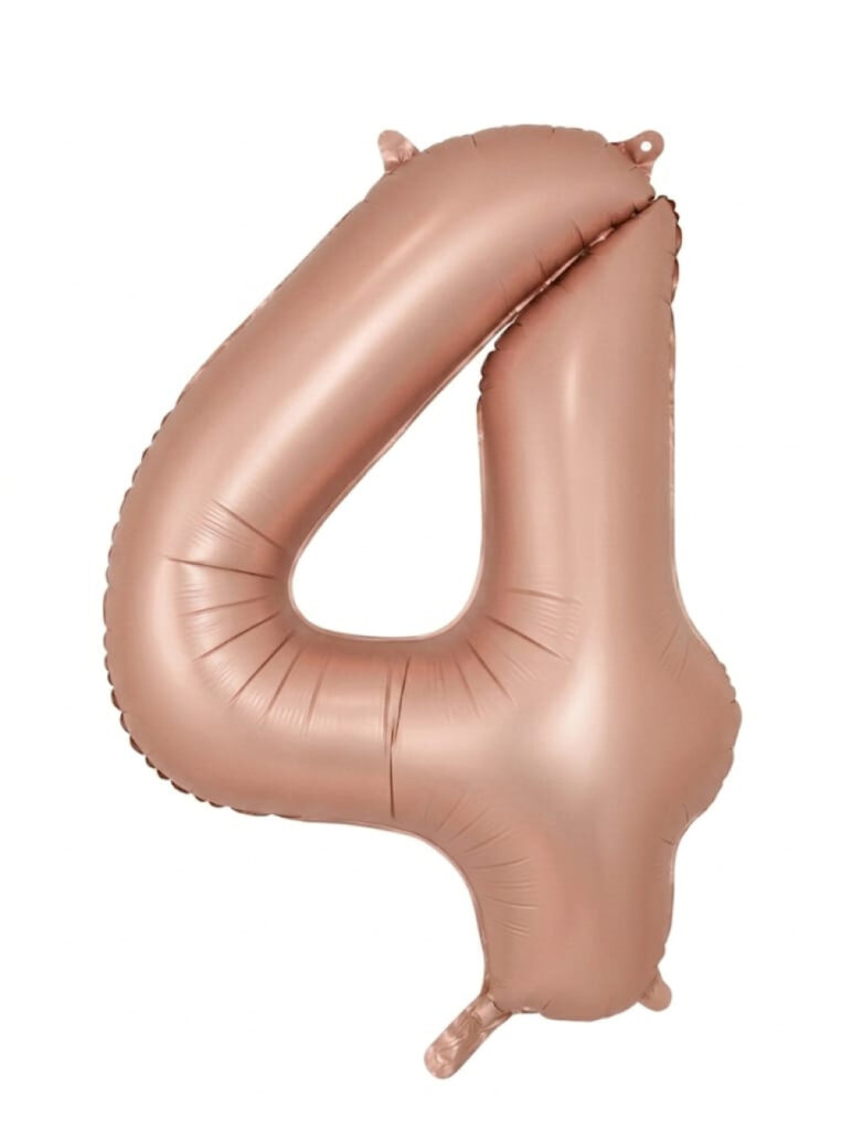 בלון ספרה 34" – מספר 4 רוזגולד מט
