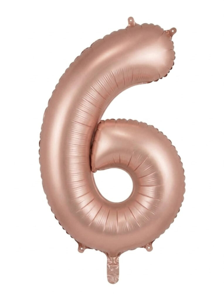 בלון ספרה 34" – מספר 6 רוזגולד מט