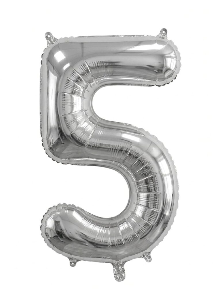 בלון ספרה 34" – מספר 5 כסף