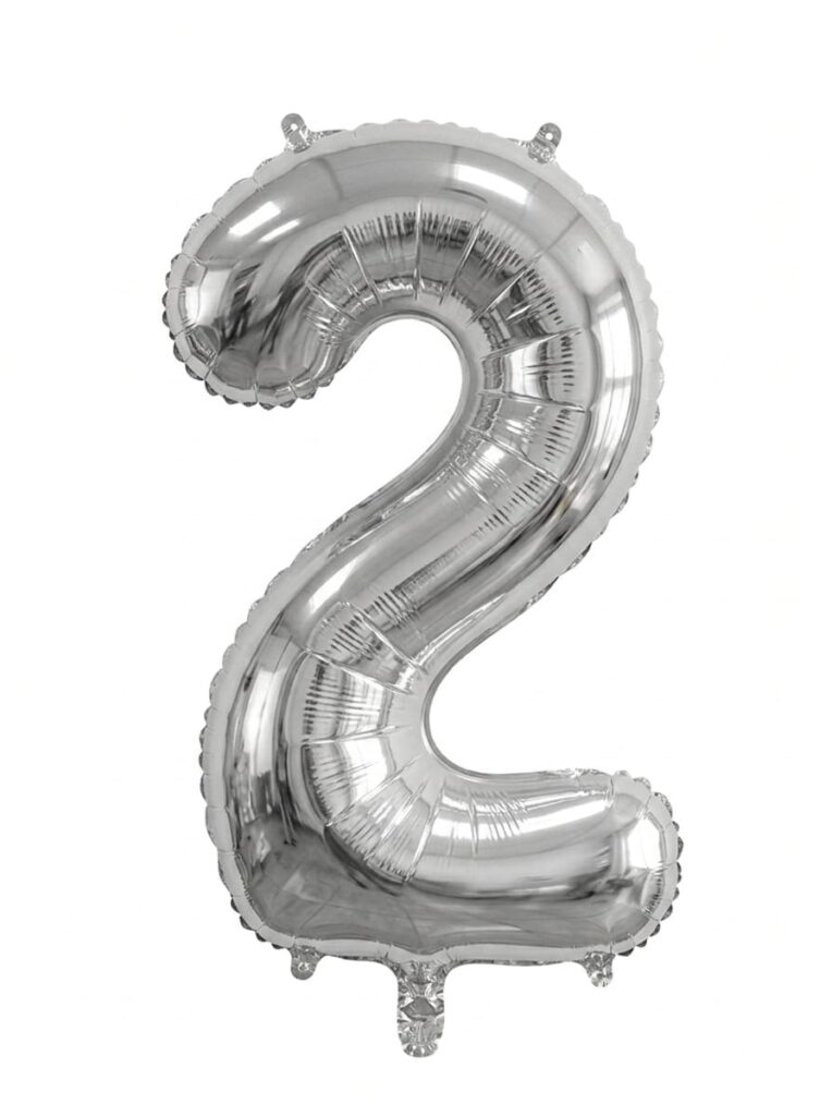 בלון ספרה 34" – מספר 2 כסף