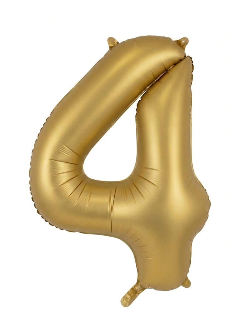 בלון ספרה 34" – מספר 4 זהב מט