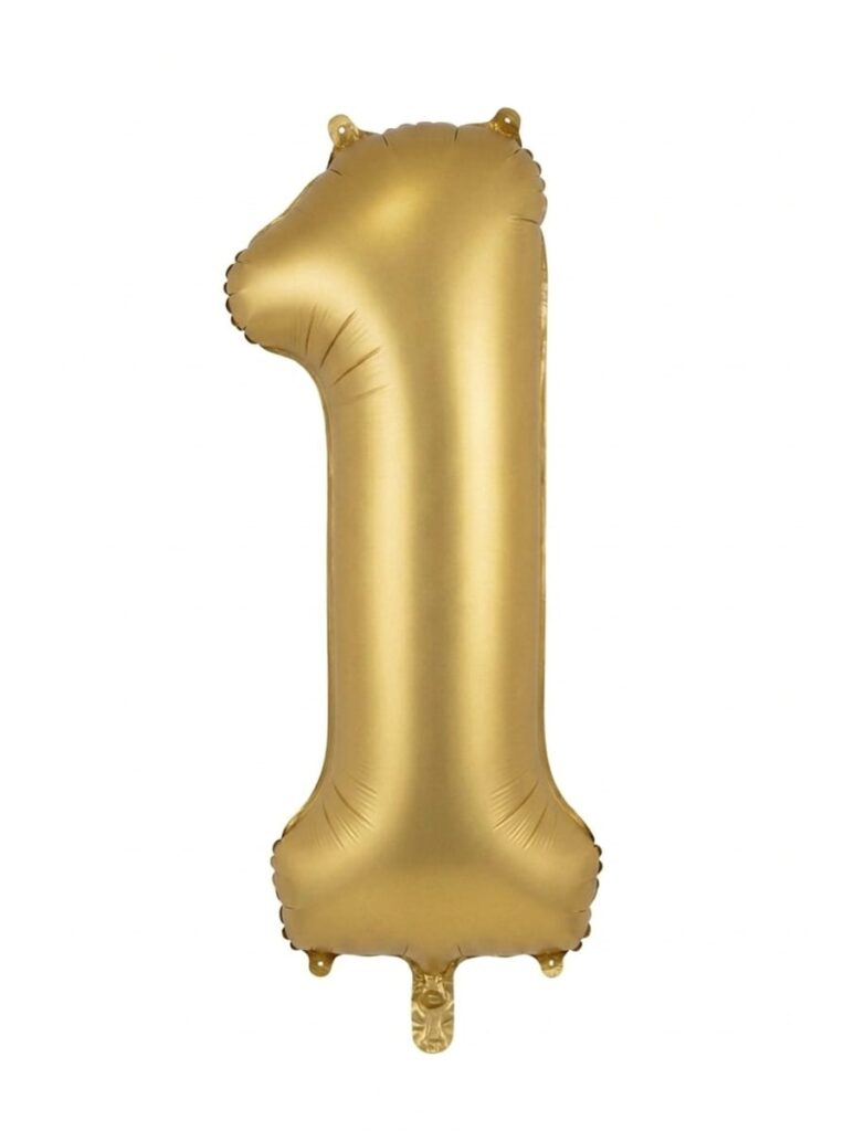 בלון ספרה 34" – מספר 1 זהב מט