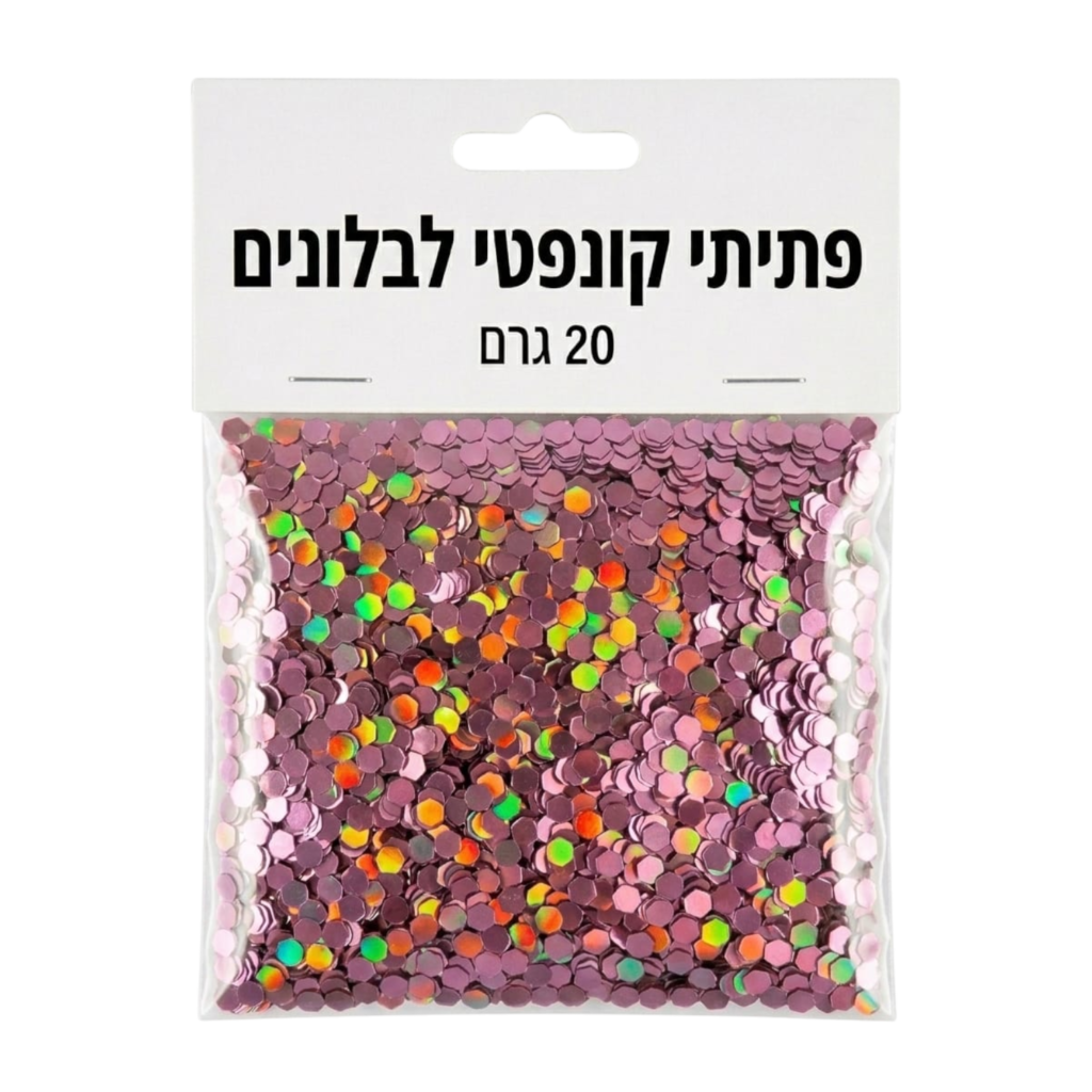 פתיתי קונפטי מילוי לבלונים 20 ג' – ורוד סגול